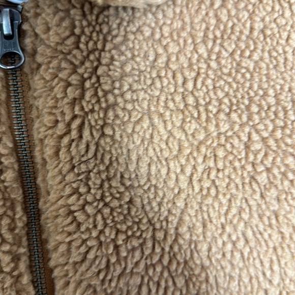 GAP Kids Large Camel Color Sherpa Style Zip Up Jacket - Picture 6 of 12
